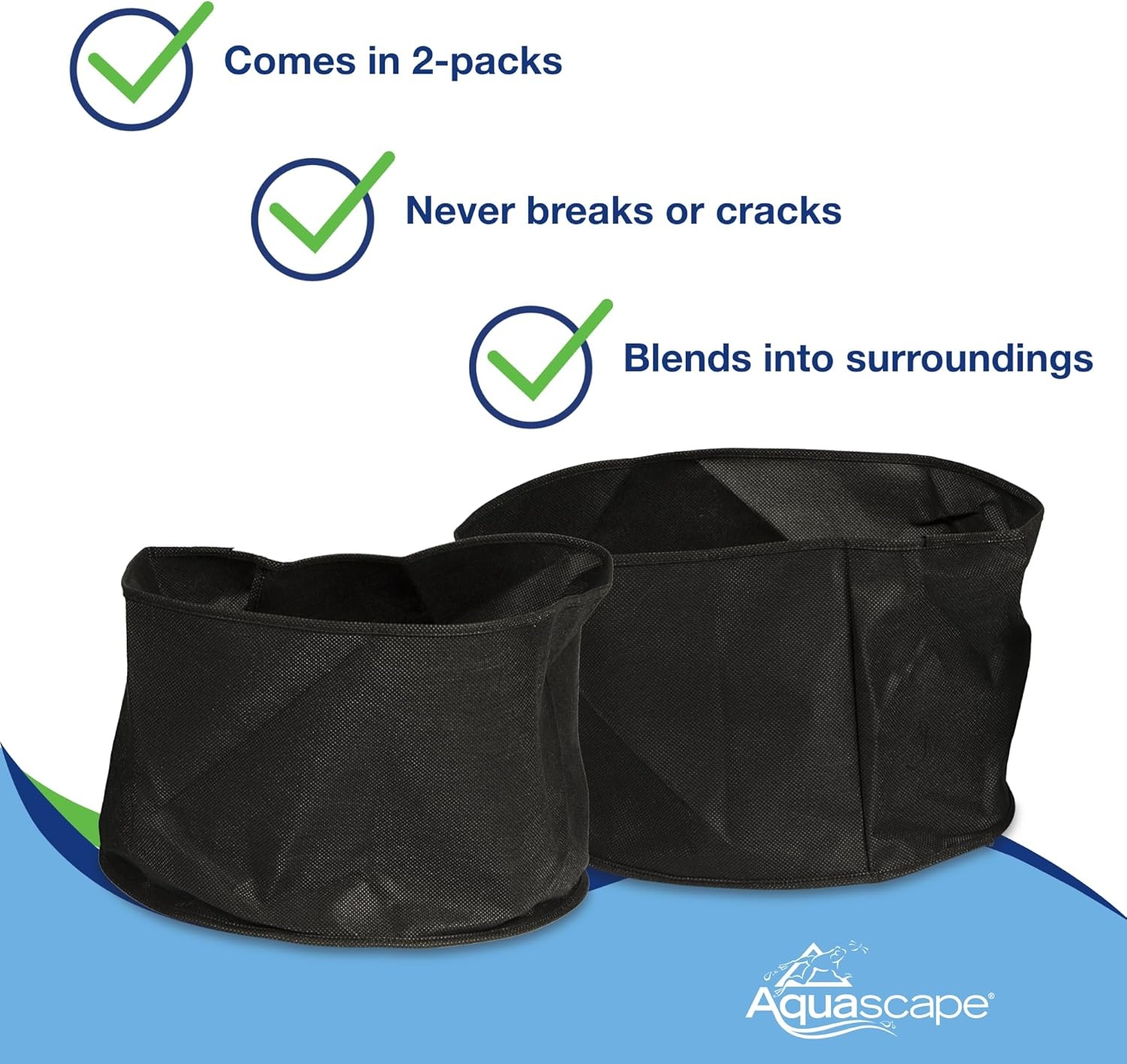 Aquascape 98500 Fabric Plant Pot 12″ Round x 8″ Deep (2 Pack) for Pond Water Feature and Garden(12 x 8 in)