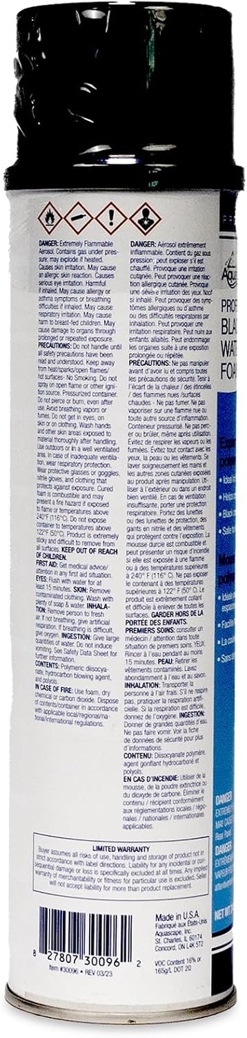 Aquascape Professional Black Waterfall Foam Sealant for Streams and Waterfalls, Fills Gaps Between Rock and Boulder to Direct Flow, Fast Drying Polyurethane Expanding Foam, 30096(24 oz)