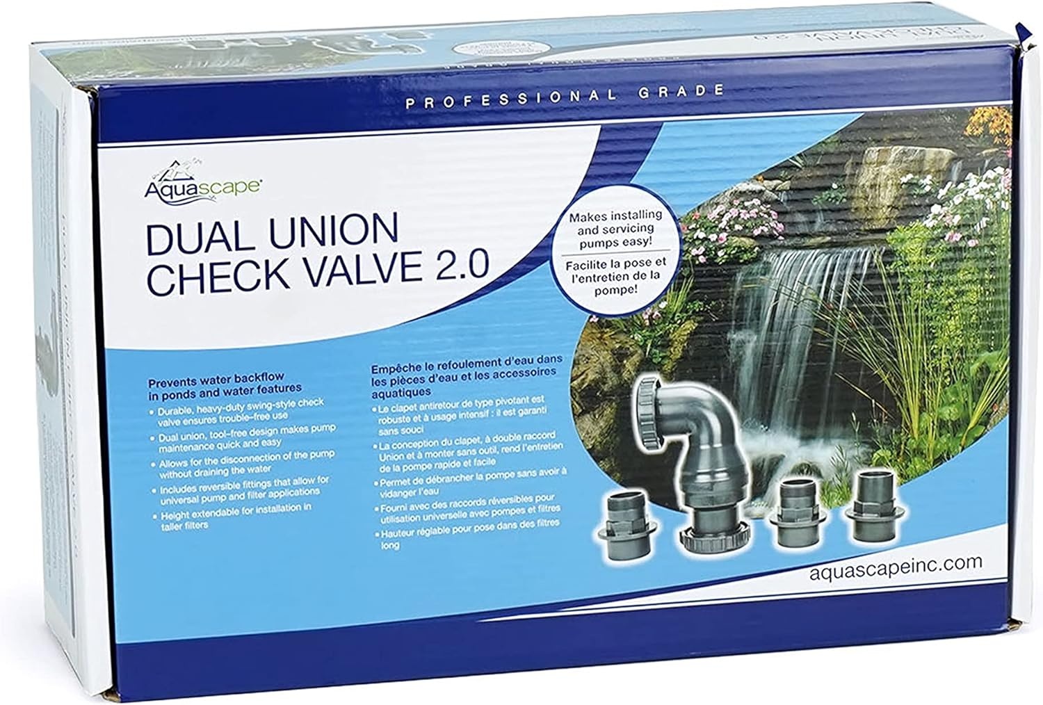 Aquascape Dual Union Check Valve 2.0 for Pond, Waterfall and Water Feature Pumps | 48026