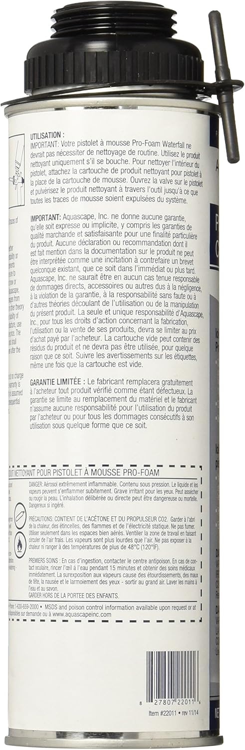 Aquascape Professional Foam Gun Cleaner for Pond, Waterfall, and Water Features, 12-Ounce