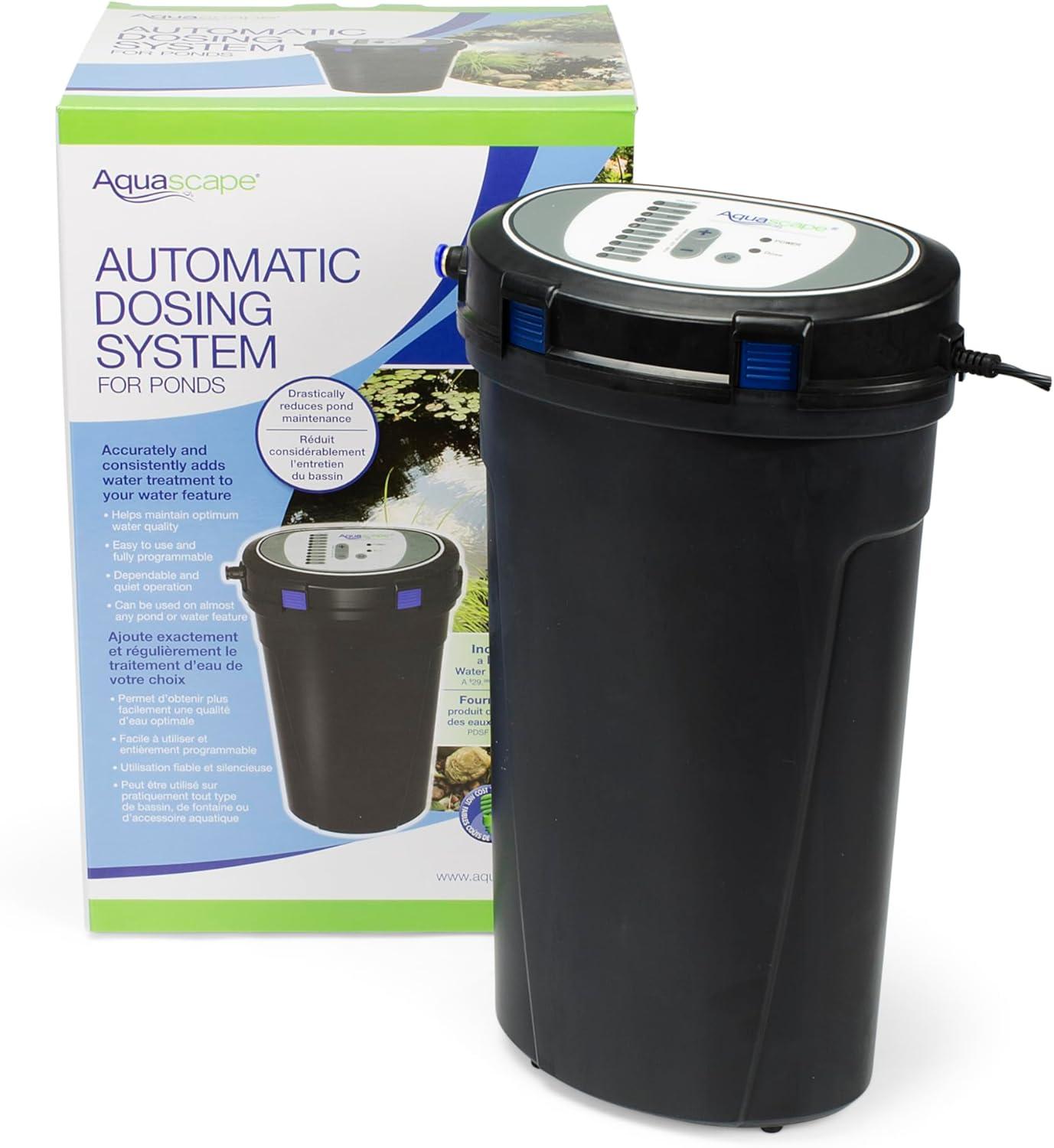 Aquascape Automatic Water Treatment Dosing System for Fountains and Water Features, Programmable, Reduces Maintenance | 96031,Black(Ponds)