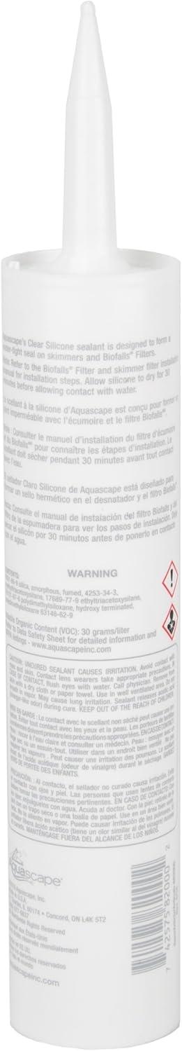 Aquascape Black Silicone Sealant – Fish-Safe Waterproof Silicone for Ponds, Aquariums, Terrariums, and Home Repairs, 4.7 oz Tube, 22010(Clear)