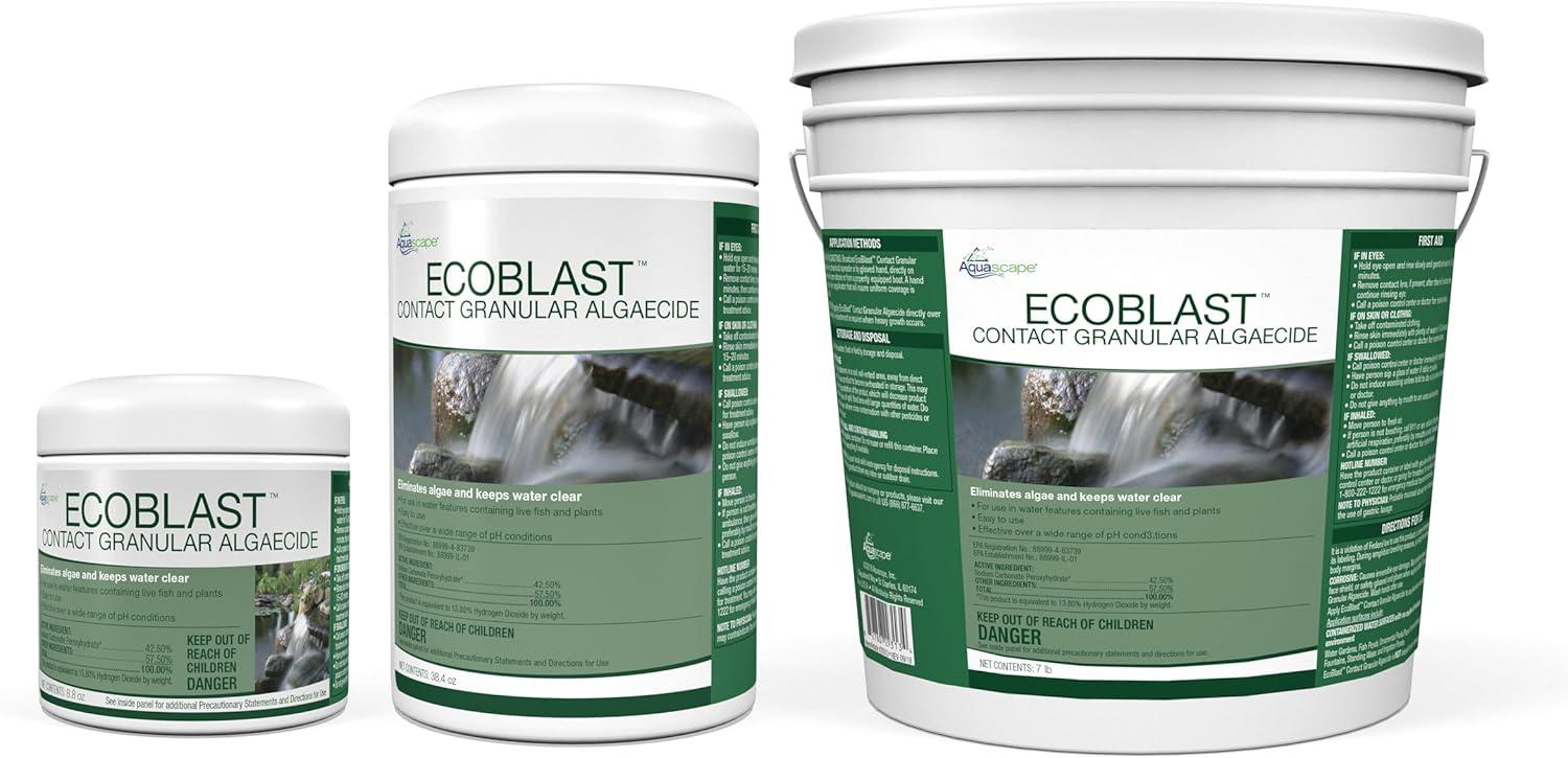 Aquascape EcoBlast Contact Granular Algaecide for Ponds, Waterfalls, Fountains, Streams, and Rocks, 7 lb / 3.2 kg, 29313(8.8 Ounces)