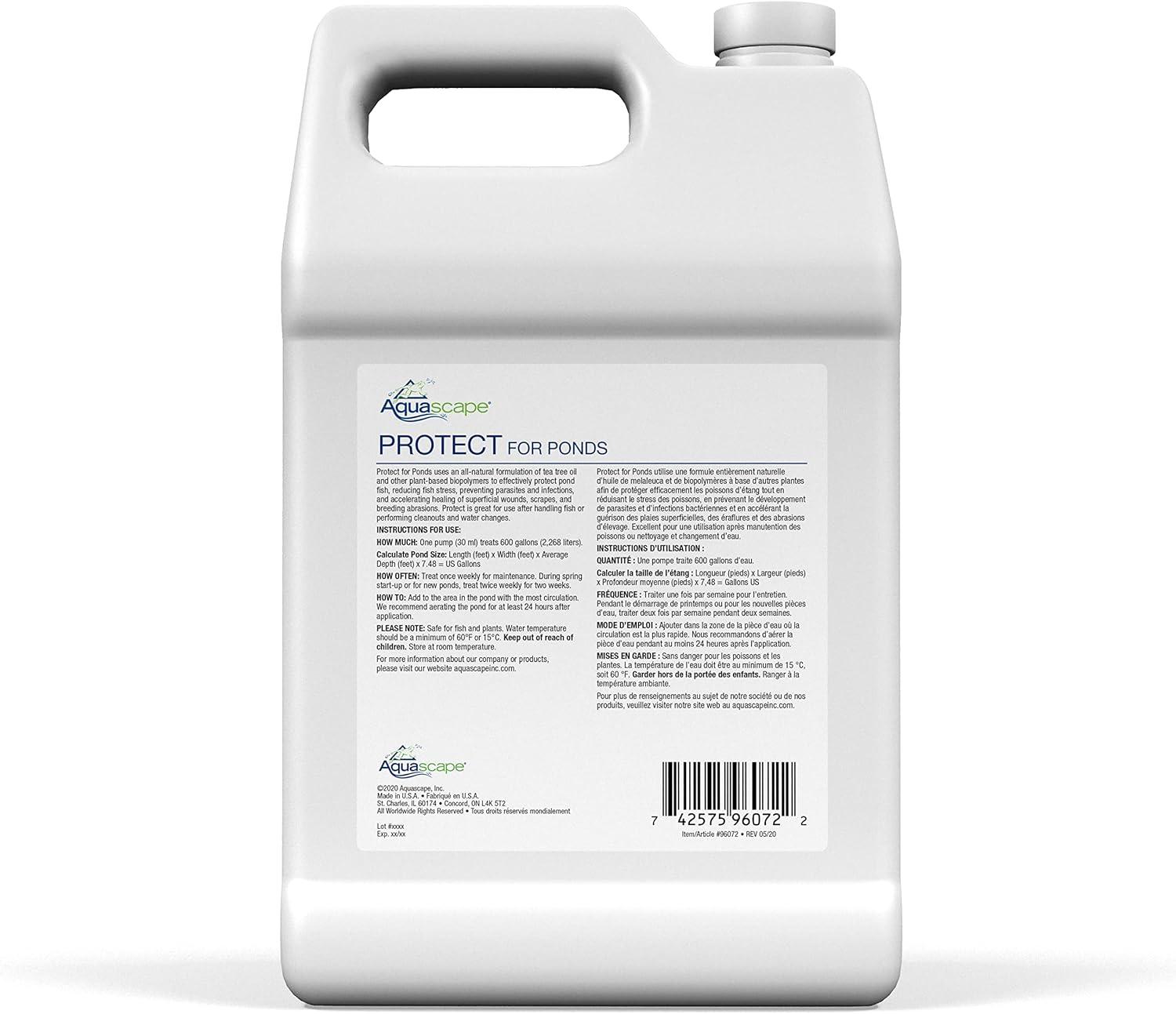 Aquascape PROTECT Water Treatment Koi and Fish Ponds, All-natural Formulation Effectively Reduces Fish Stress and Promotes Fish Health, 1 gallon / 3.78 L| 96072