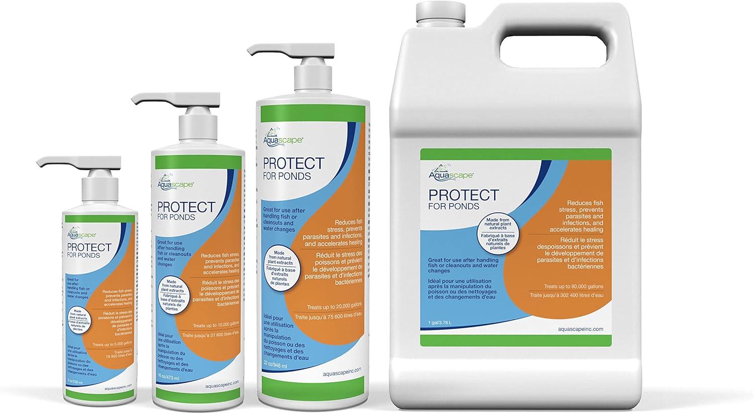 Aquascape PROTECT Water Treatment Koi and Fish Ponds, All-natural Formulation Effectively Reduces Fish Stress and Promotes Fish Health, 1 gallon / 3.78 L| 96072