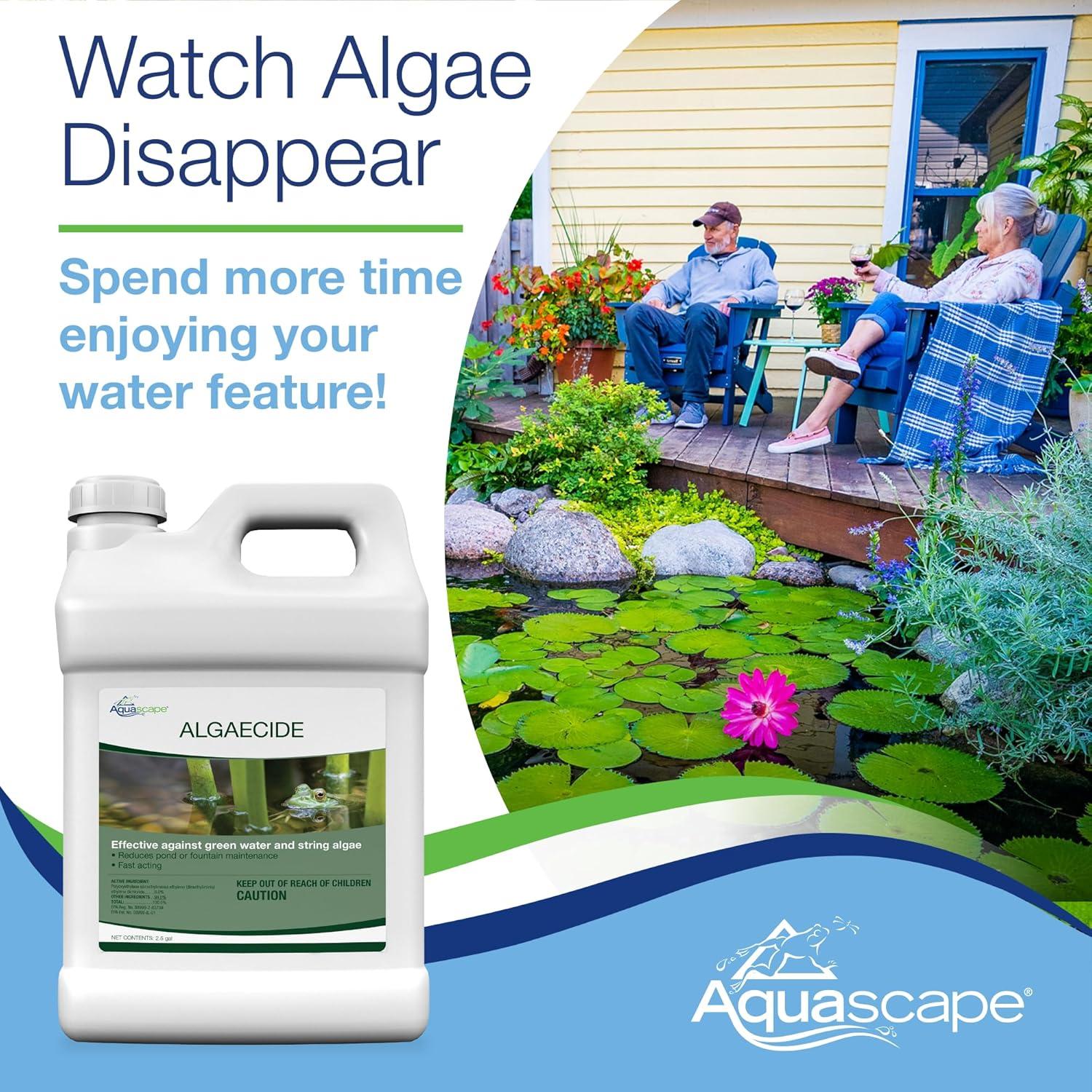 Aquascape Algaecide for Pond, Waterfall, and Water Features, 2.5-Gallon, 96053(32 oz / 946 ml)