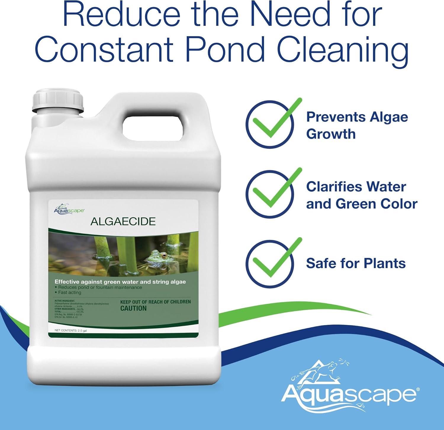 Aquascape Algaecide for Pond, Waterfall, and Water Features, 2.5-Gallon, 96053(1 Gallon / 3.78 L)