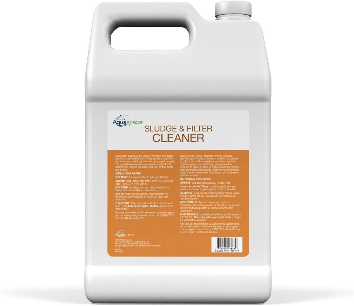 Aquascape 98891 Sludge and Filter Cleaner Treatment Liquid 1 Ltr/33.8 oz for Pond Water Feature Waterfall and Garden(3.78-L / 1-gal)