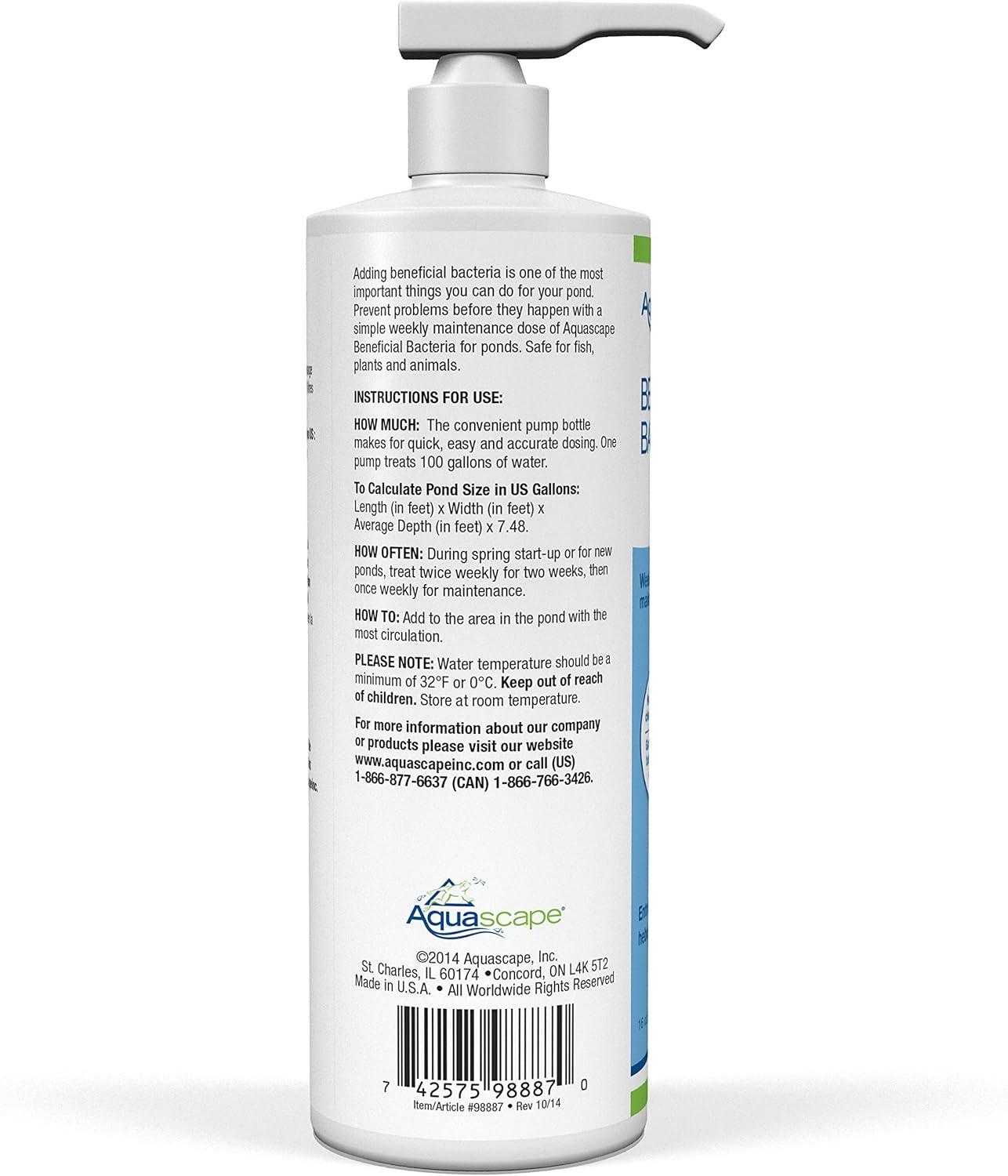 Aquascape – Beneficial Bacteria for Ponds – 8.45 oz Liquid(473-ml / 16-oz)