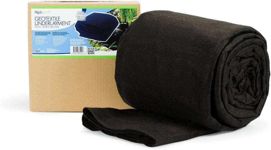 Aquascape Non-Woven Geotextile Underlayment Fabric, 10 Feet x 15Feet – Durable Landscaping & Drainage Liner for Ponds, Waterfalls, Retaining Walls, Weed Barrier, 85010(OUTDOOR)
