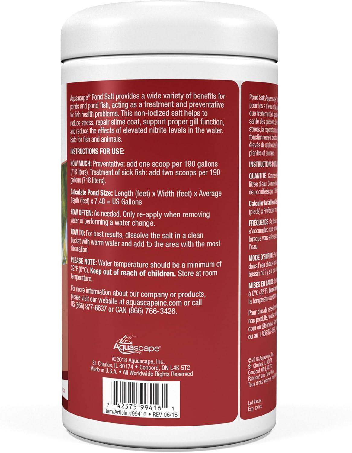 Aquascape 40003 Pond Salt Treatment for Pond and Garden Water Features, 40-Pound Bulk(2 lb)