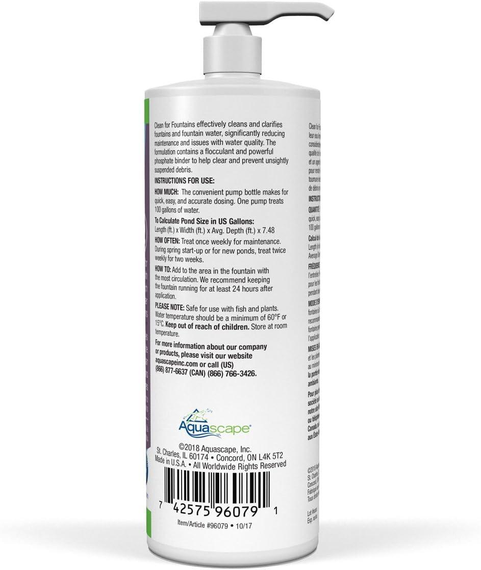 Aquascape Clean Water Treatment for Fountains, Waterfalls, Container Water Gardens and Other Features with Standing Water, Promotes Clean and Clear Water Conditions | 4 (32-Ounces)