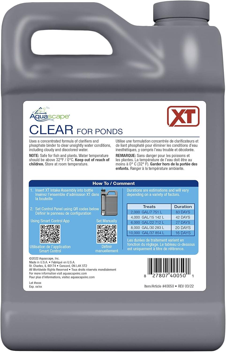 Aquascape Clear Water Treatment for Smart Pond Dosing System XT, 1 Gal / 3.78L, 40051(64 oz)