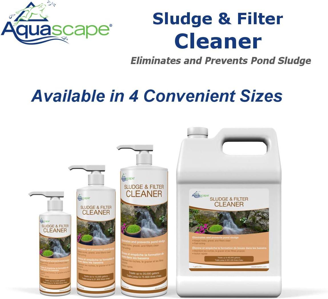 Aquascape 98891 Sludge and Filter Cleaner Treatment Liquid 1 Ltr/33.8 oz for Pond Water Feature Waterfall and Garden(946-ml / 32-oz)