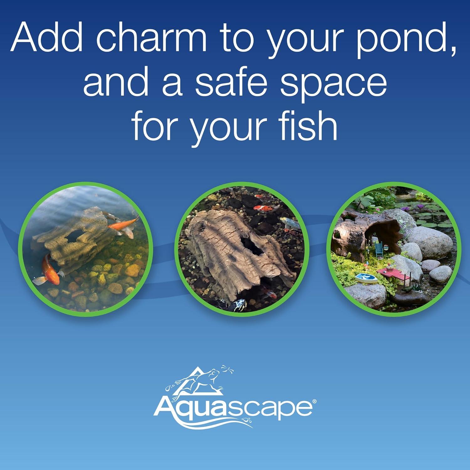 Aquascape Faux Log Fish Cave for Pond, Koi Predator Control | 78324(Log)