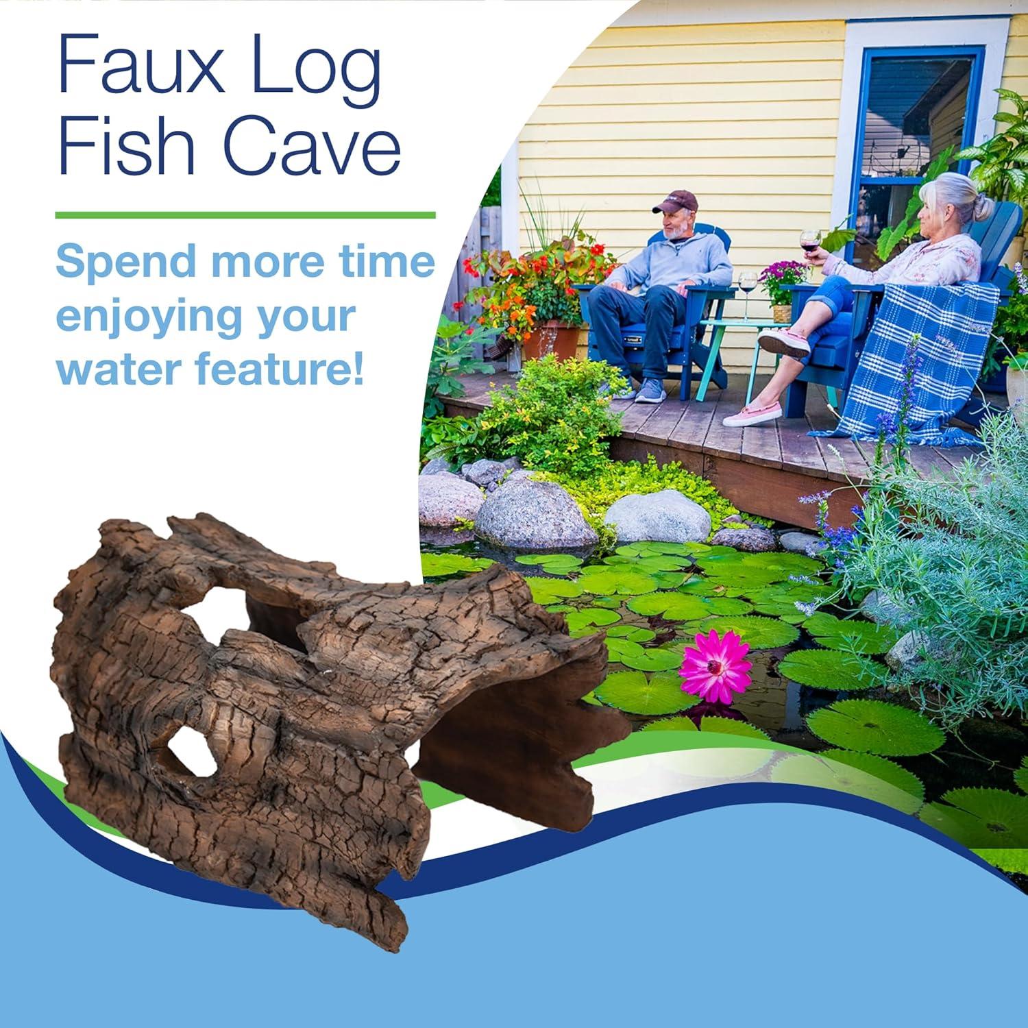 Aquascape Faux Log Fish Cave for Pond, Koi Predator Control | 78324(Log)