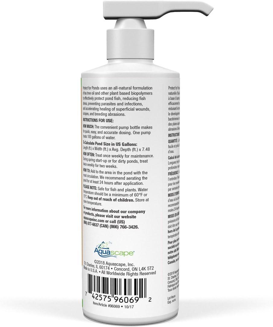 Aquascape PROTECT Water Treatment Koi and Fish Ponds, All-natural Formulation Effectively Reduces Fish Stress and Promotes Fish Health | 4 (8-ounces)