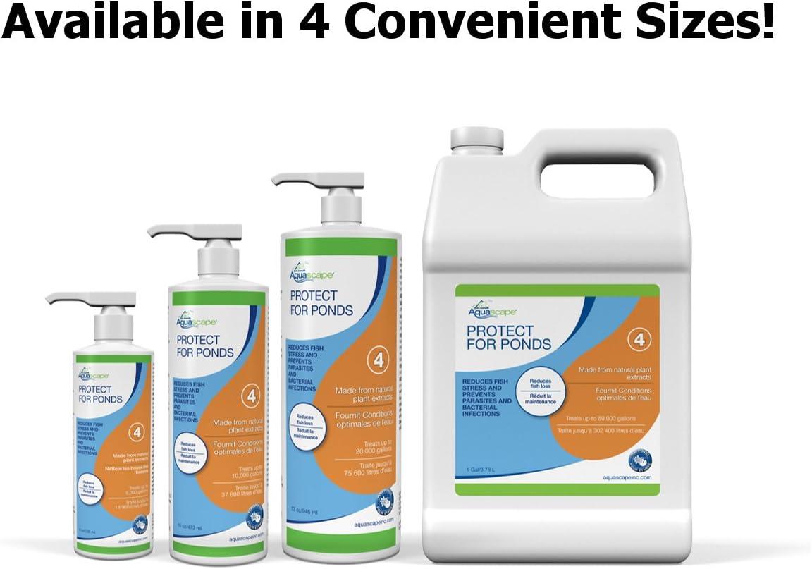 Aquascape PROTECT Water Treatment Koi and Fish Ponds, All-natural Formulation Effectively Reduces Fish Stress and Promotes Fish Health | 4 (8-ounces)