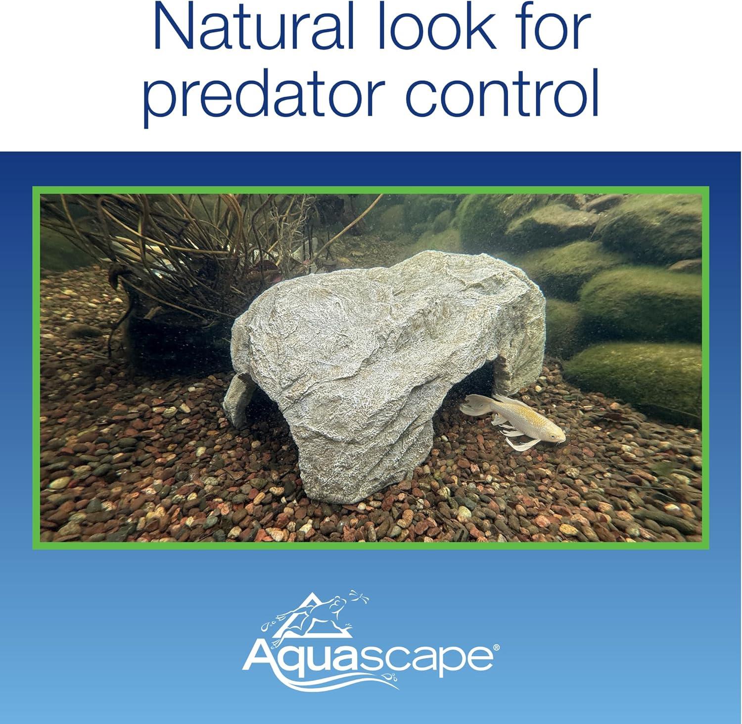 Aquascape Faux Log Fish Cave for Pond, Koi Predator Control | 78324(Rock)