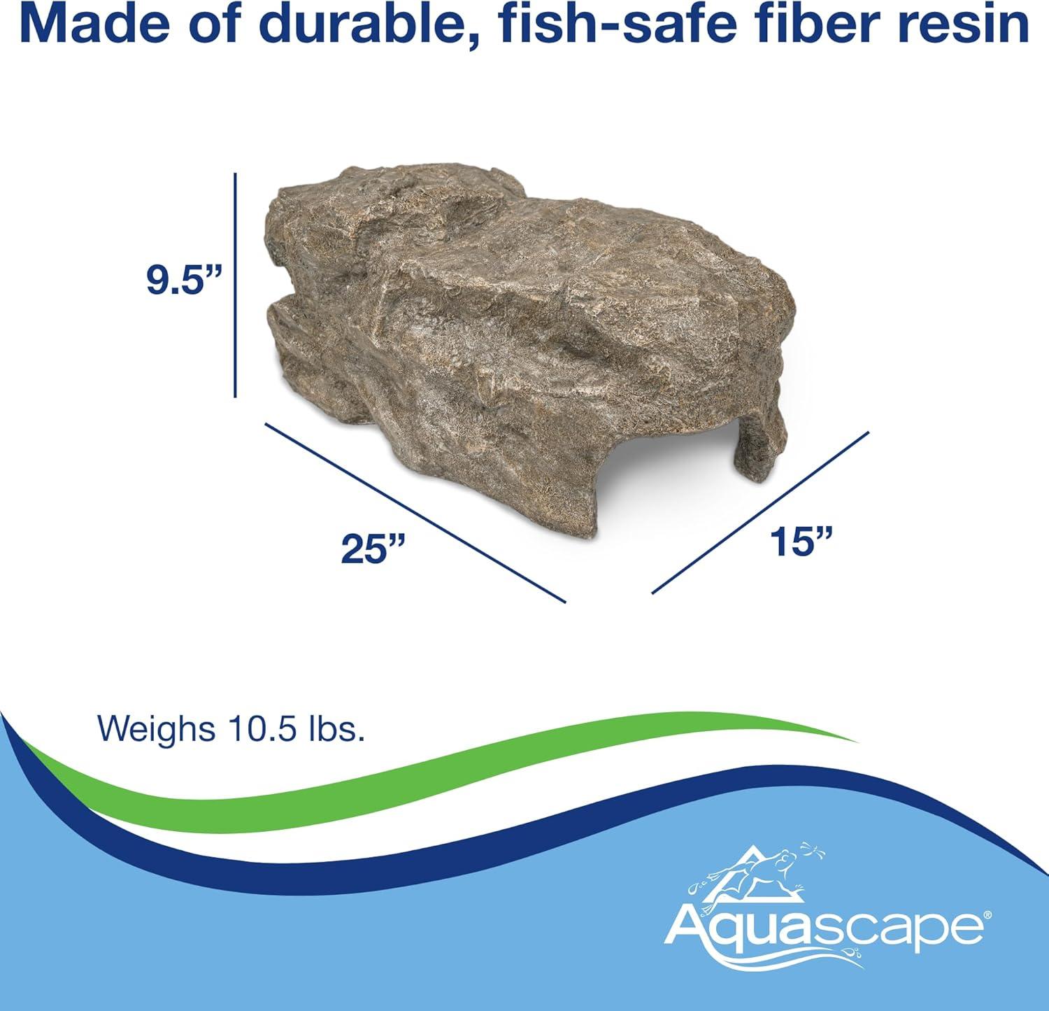 Aquascape Faux Log Fish Cave for Pond, Koi Predator Control | 78324(Rock)