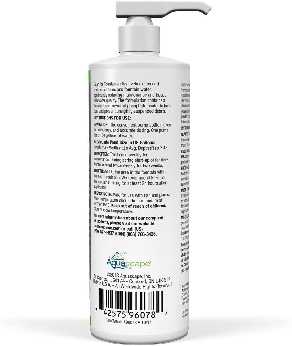 Aquascape Clean Water Treatment for Fountains, Waterfalls, Container Water Gardens and Other Features with Standing Water, Promotes Clean and Clear Water Conditions | 4 (16-Ounces)