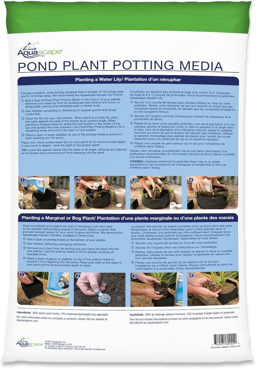 Aquascape Pond Plant Potting Media, Nutrient-Rich Aquatic Soil for Water Gardens, Supports Strong Root Growth, 215 Cubic Inches, 89002(215 cubic inches)