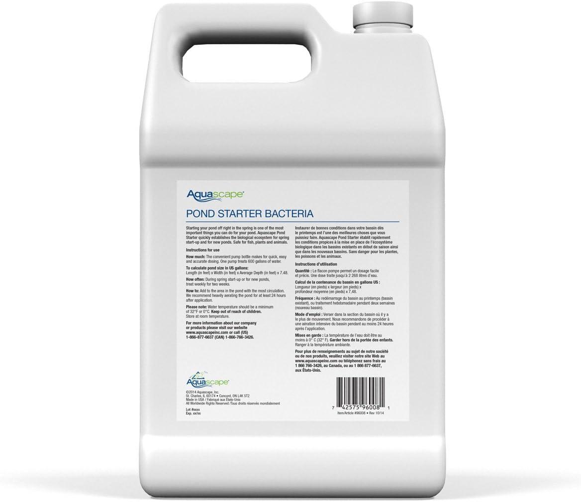 Aquascape 96013 Pond Starter Bacteria Treatment Liquid 250 ml/8.5 oz for Water Feature Ecosystem, Small(1-Gallon)