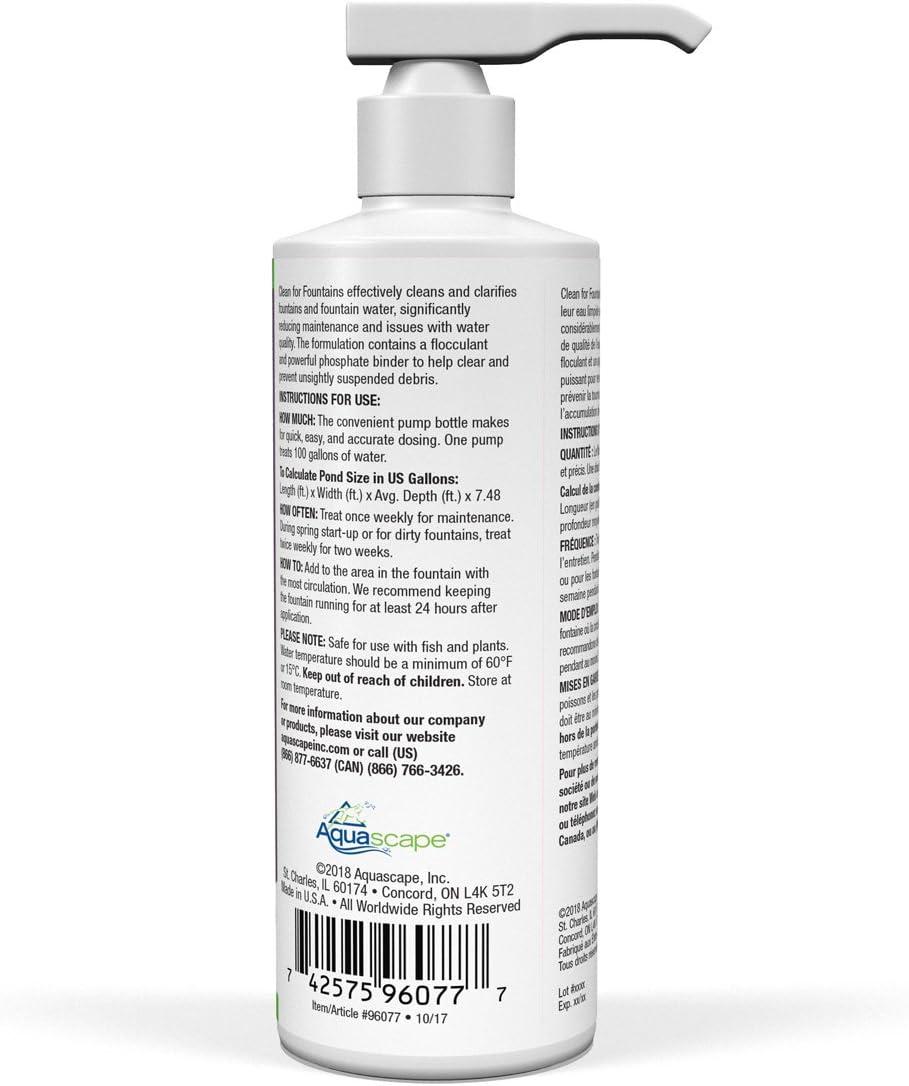 Aquascape Clean Water Treatment for Fountains, Waterfalls, Container Water Gardens and Other Features with Standing Water, Promotes Clean and Clear Water Conditions | 4 (8-Ounces)(8-ounces)