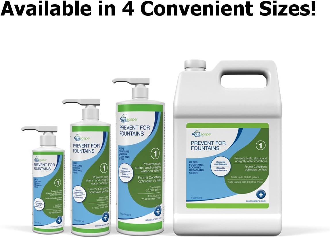 Aquascape Prevent Water Treatment for Fountains, Waterfalls, Rock and Gravel, Prevent White-Scale Buildup, Stains, Foam and Other Unsightly Water Conditions | 4 (16-Ounces)(1-gallon)
