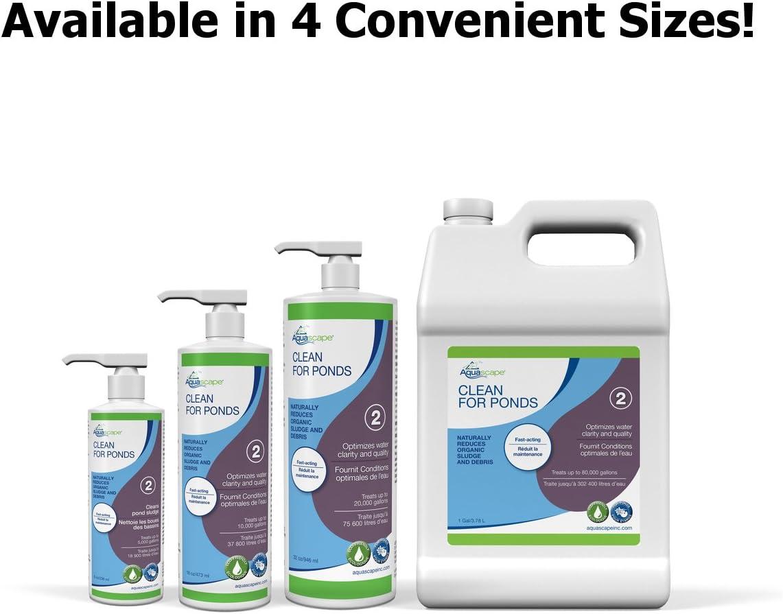 Aquascape Clean Water Treatment for Koi and Fish Ponds, Optimize Water Clearity and Quality, Easy to Use, Powerful Blend of Heterotrophic Bacteria, 32 Ounce / 946-ml, 96063(32-ounces)