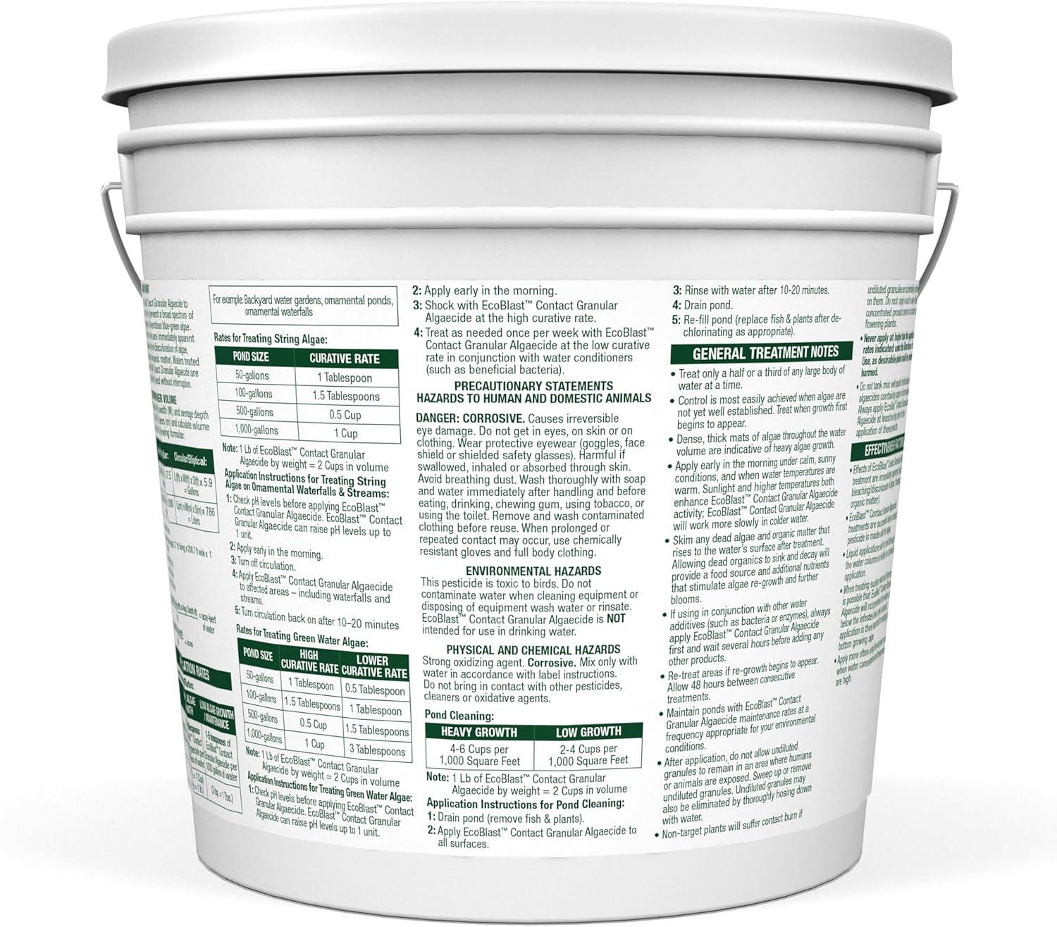 Aquascape EcoBlast Contact Granular Algaecide for Ponds, Waterfalls, Fountains, Streams, and Rocks, 7 lb / 3.2 kg, 29313(7 Pounds)