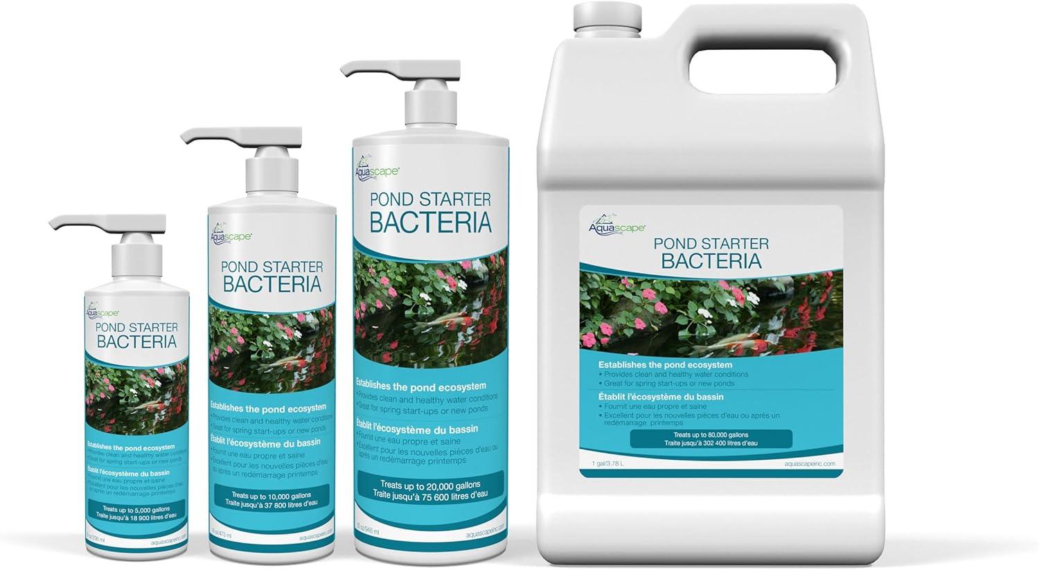 Aquascape 96013 Pond Starter Bacteria Treatment Liquid 250 ml/8.5 oz for Water Feature Ecosystem, Small(32-Ounce)