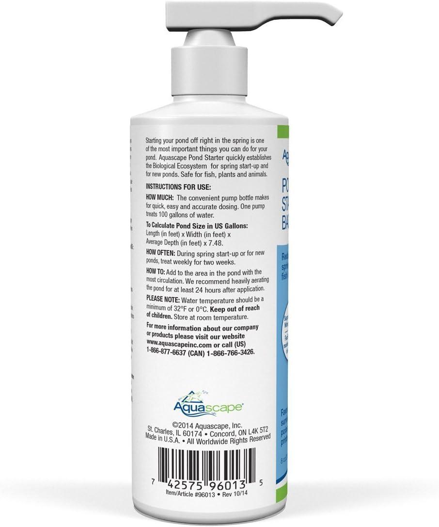 Aquascape 96013 Pond Starter Bacteria Treatment Liquid 250 ml/8.5 oz for Water Feature Ecosystem, Small(236-ml / 8-oz)
