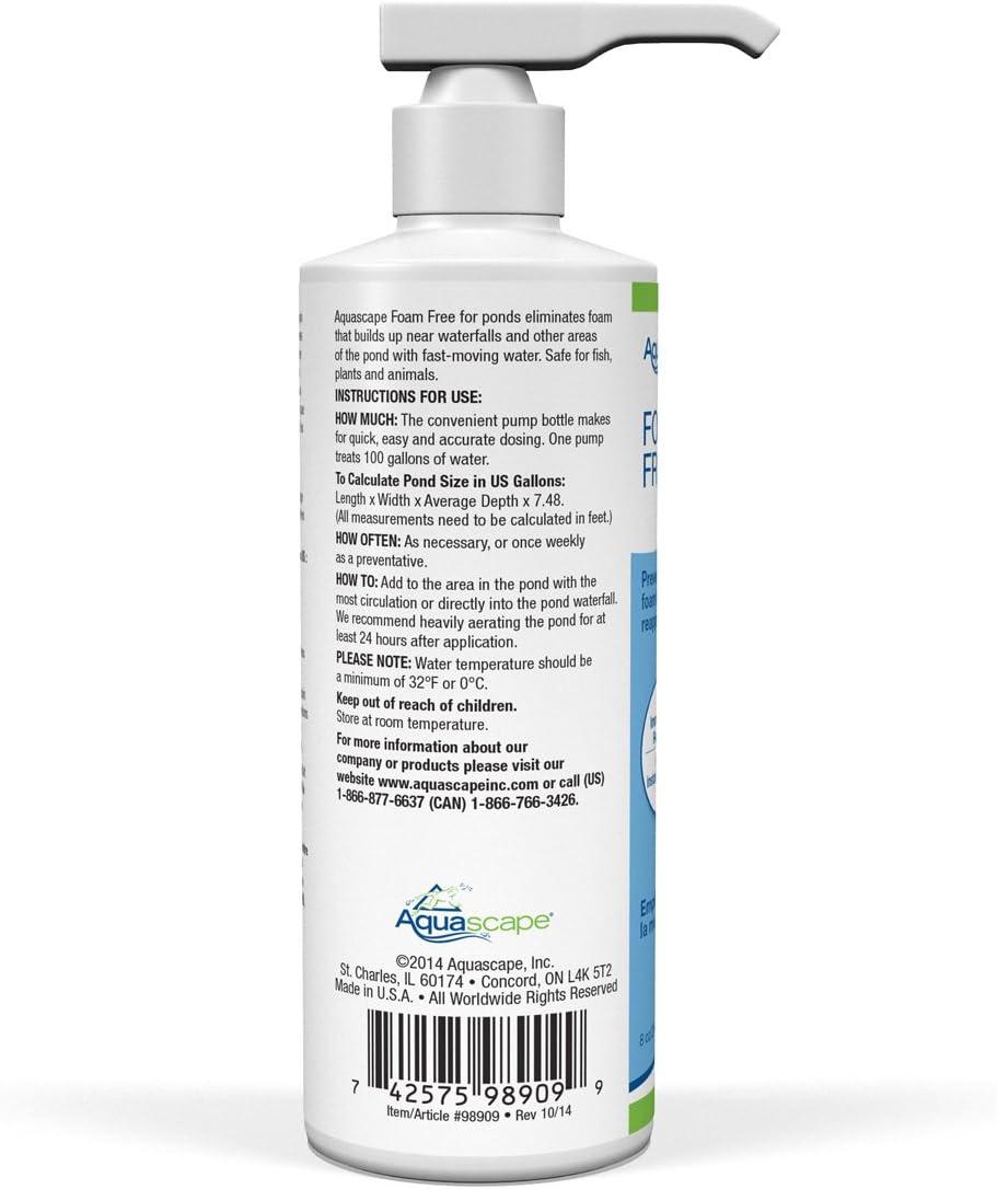 Aquascape 98909 Pond Foam Free Treatment 250 ml/8.5 oz for Pond Water Feature and Garden