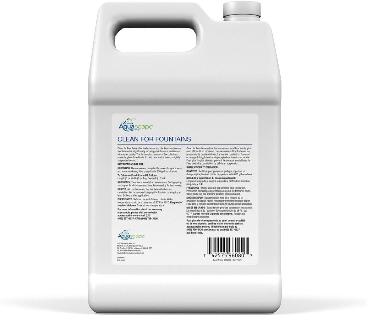 Aquascape Clean Water Treatment for Fountains, Waterfalls, Container Water Gardens and Other Features with Standing Water, Promotes Clean and Clear Water Conditions, 1 Gallon / 3.78-L | 96080