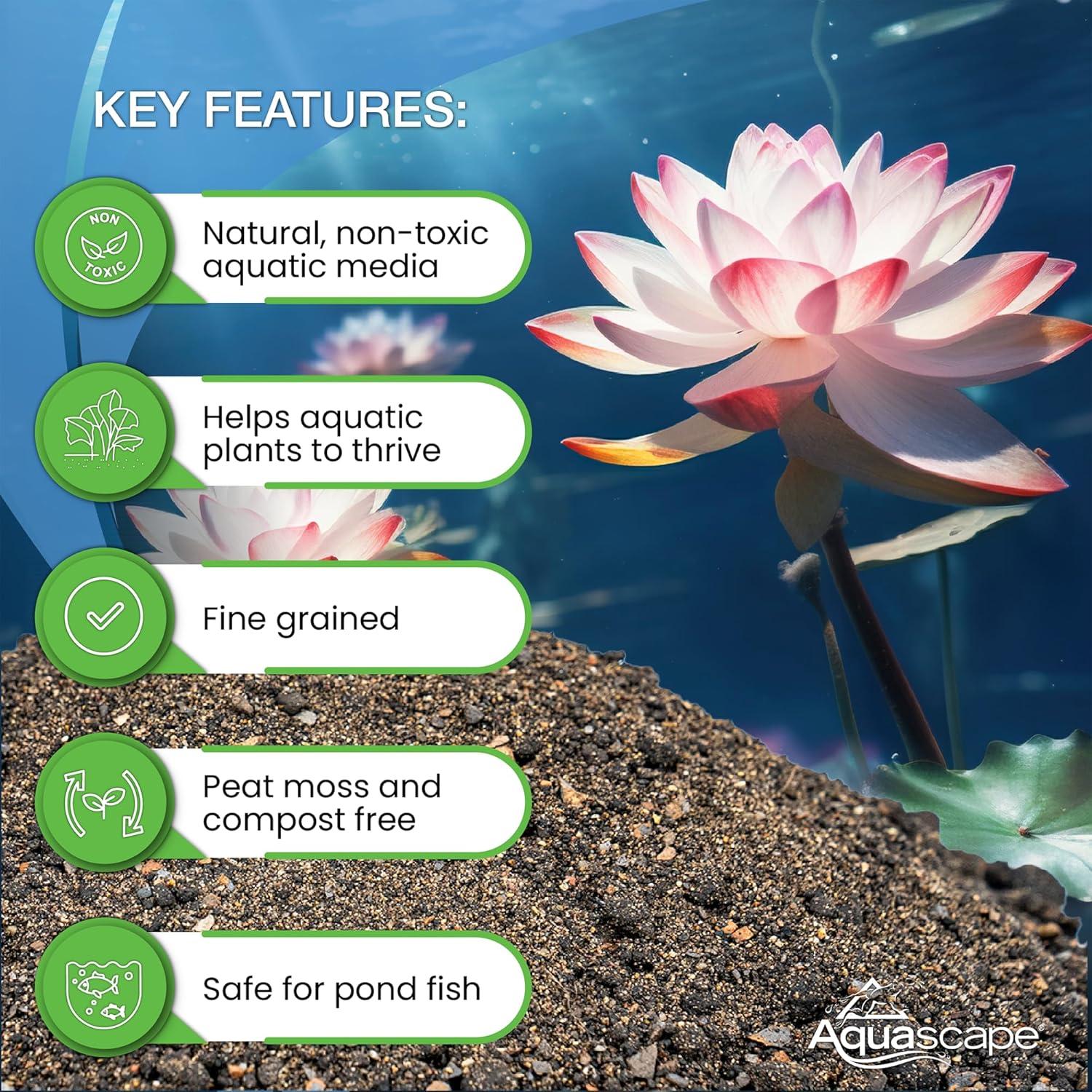 Aquascape Pond Plant Potting Media, Nutrient-Rich Aquatic Soil for Water Gardens, Supports Strong Root Growth, 215 Cubic Inches, 89002(432 cubic inches)