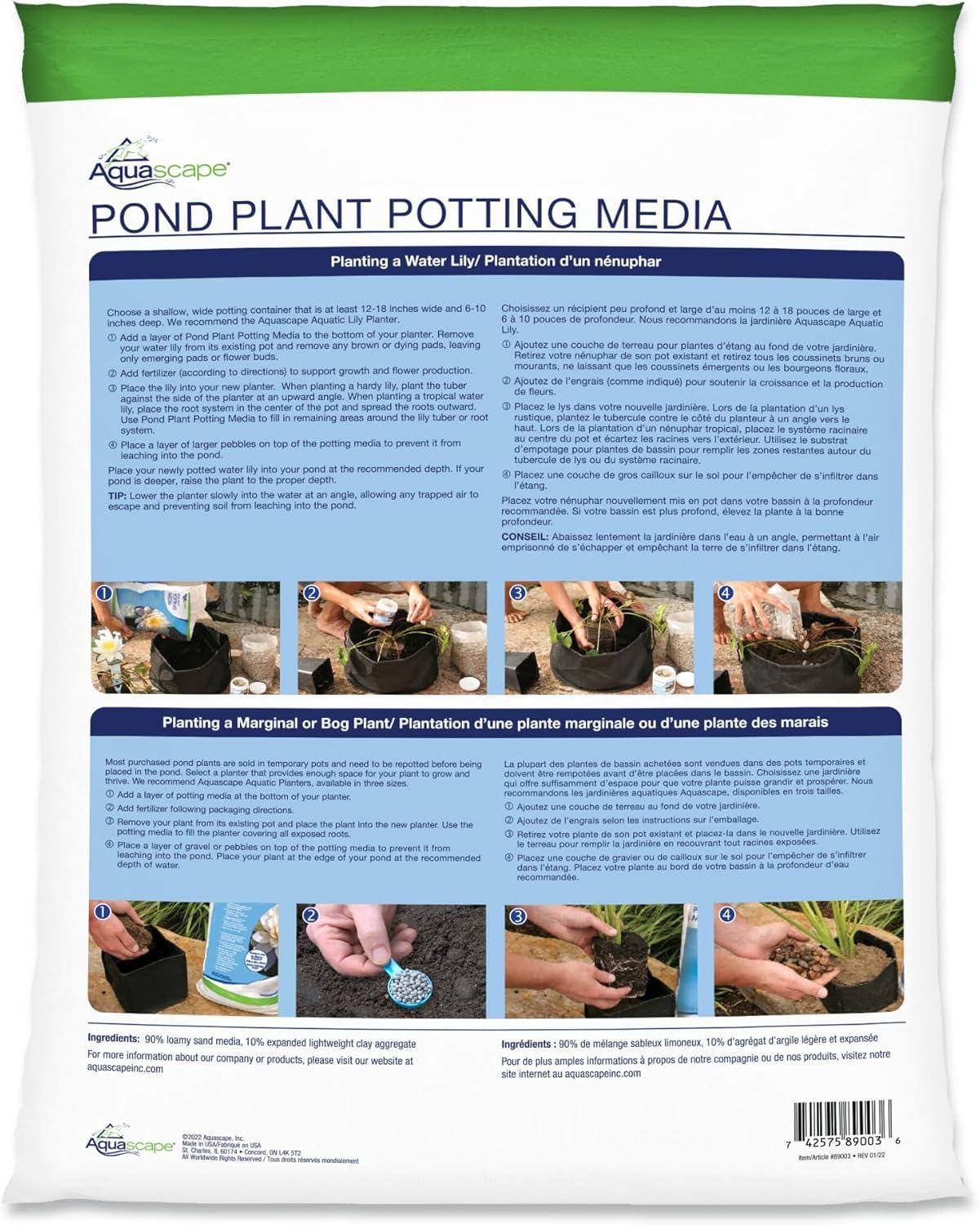 Aquascape Pond Plant Potting Media, Nutrient-Rich Aquatic Soil for Water Gardens, Supports Strong Root Growth, 215 Cubic Inches, 89002(432 cubic inches)