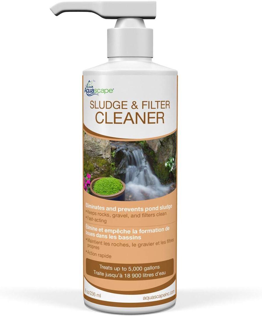 Aquascape 98891 Sludge and Filter Cleaner Treatment Liquid 1 Ltr/33.8 oz for Pond Water Feature Waterfall and Garden(236-ml / 8-oz)