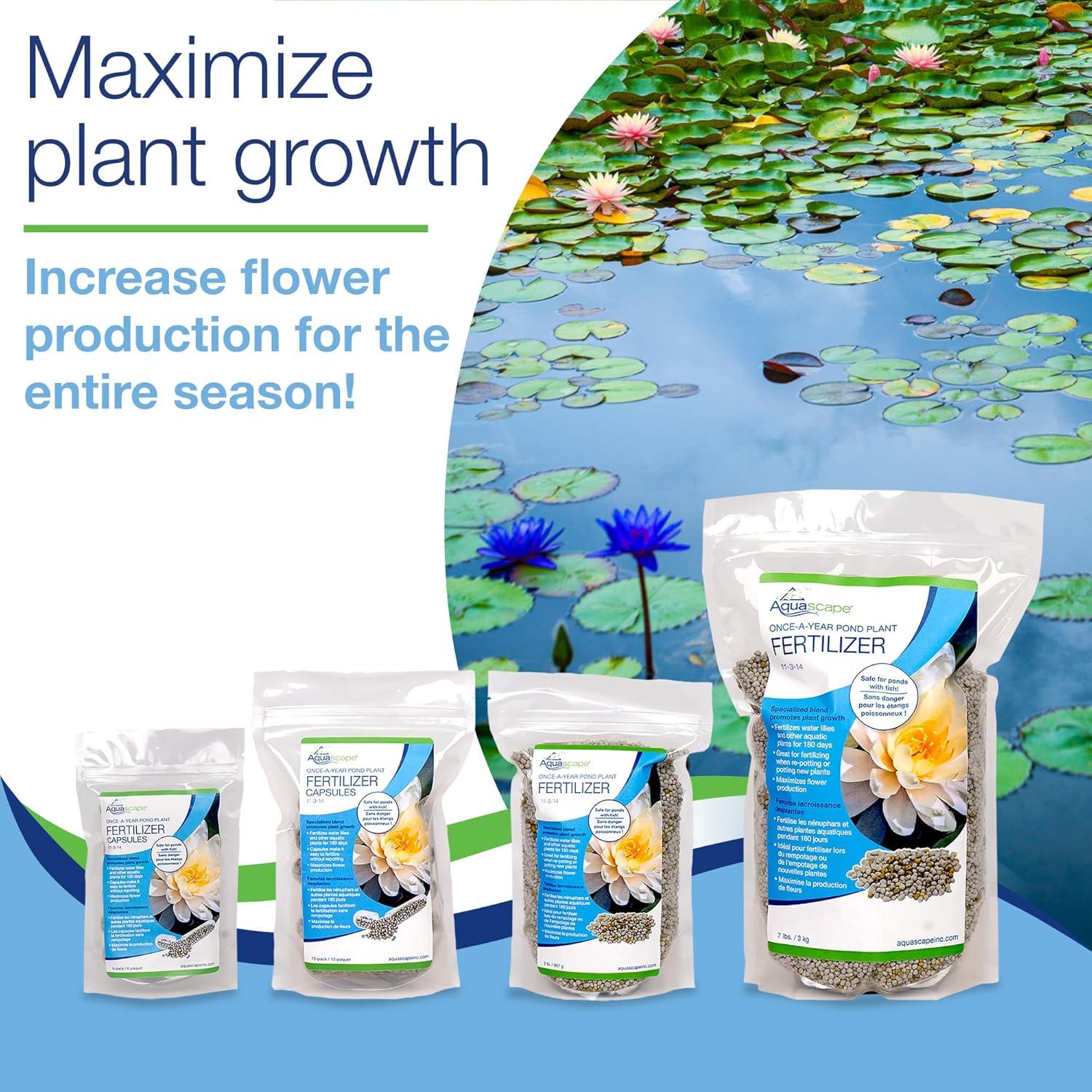 Aquascape Once-A-Year Pond Plant Fertilizer Capsules, 6-Pack, Easy Annual Feeding for Aquatic Plants, Safe for Fish, 89010(Capsules)