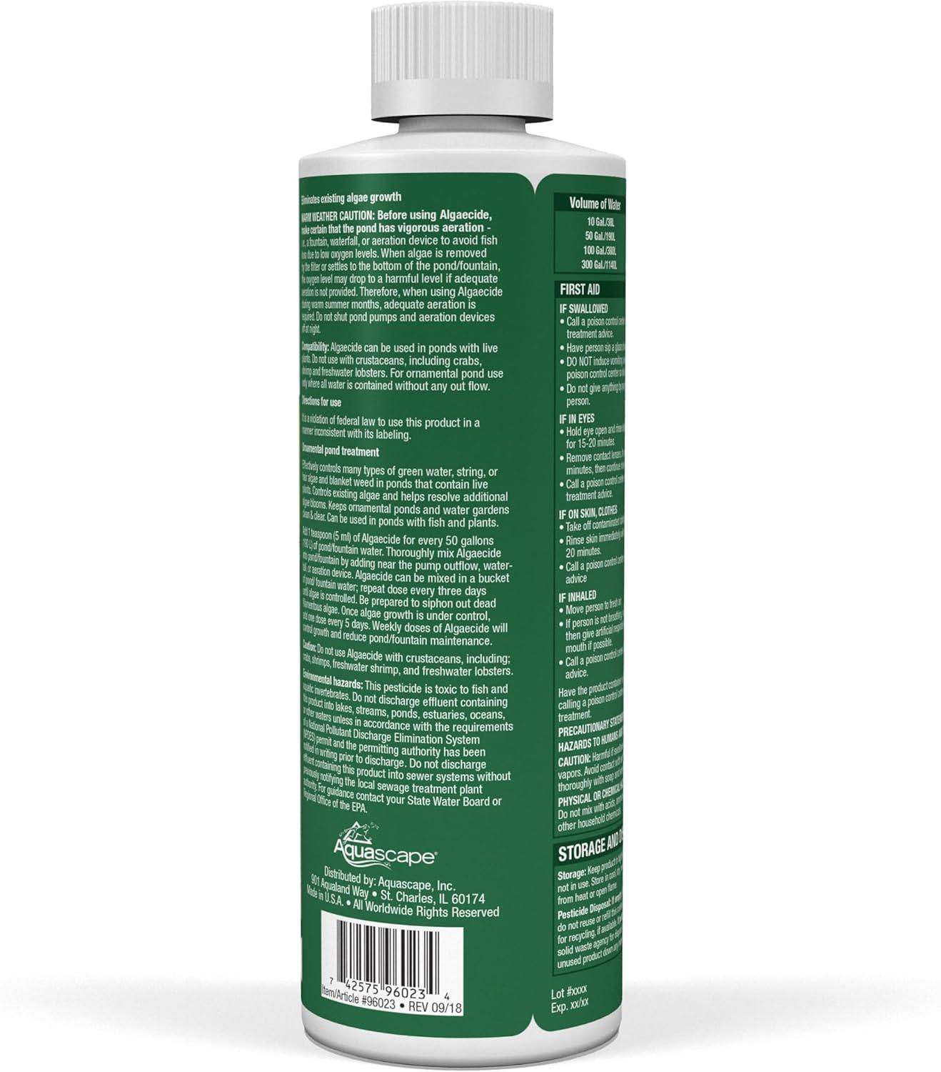 Aquascape Algaecide for Pond, Waterfall, and Water Features, 2.5-Gallon, 96053(16 oz / 473 ml)