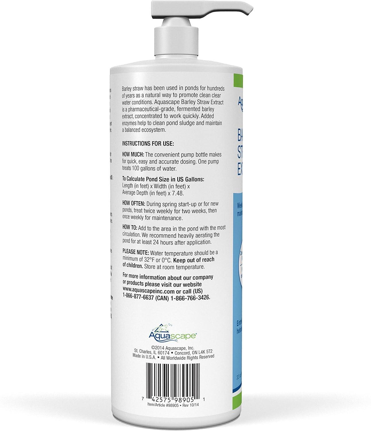 Aquascape 98905 Barley Straw Extract for Pond and Stream Features, 32-Ounce