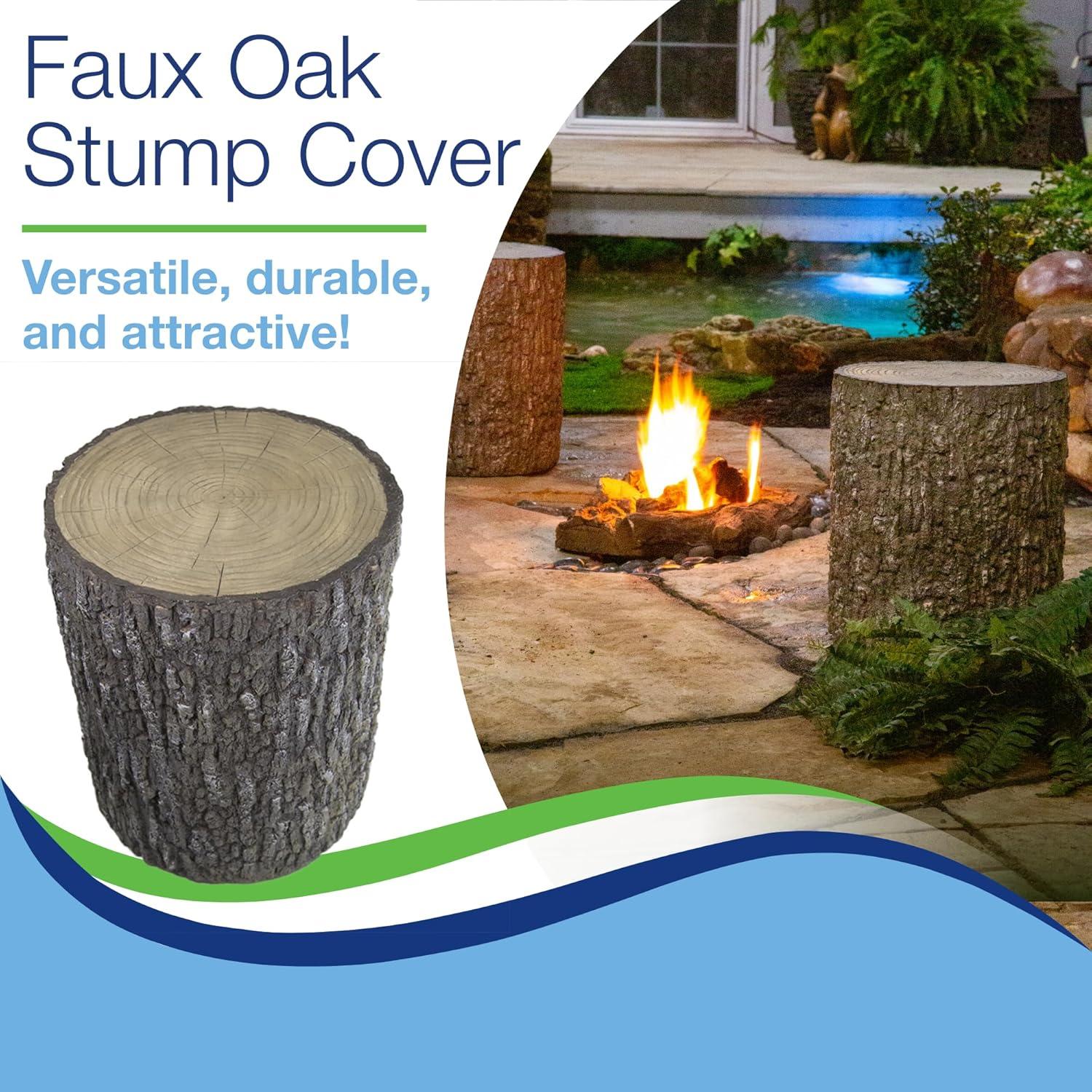 Aquascape Faux Oak Stump Cover for Yard, Landscape, and Garden | 78259(Cover)