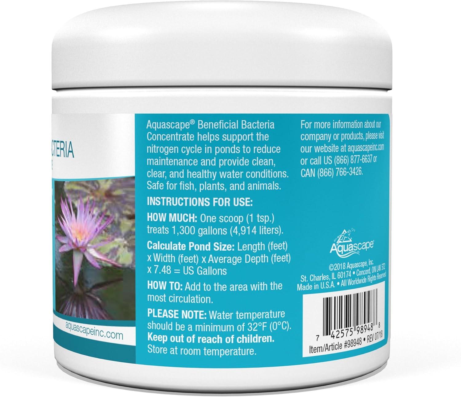 Aquascape Dry Beneficial Bacteria for Pond and Water Features, 4.4-Ounce | 98925,White(0.55 lb)