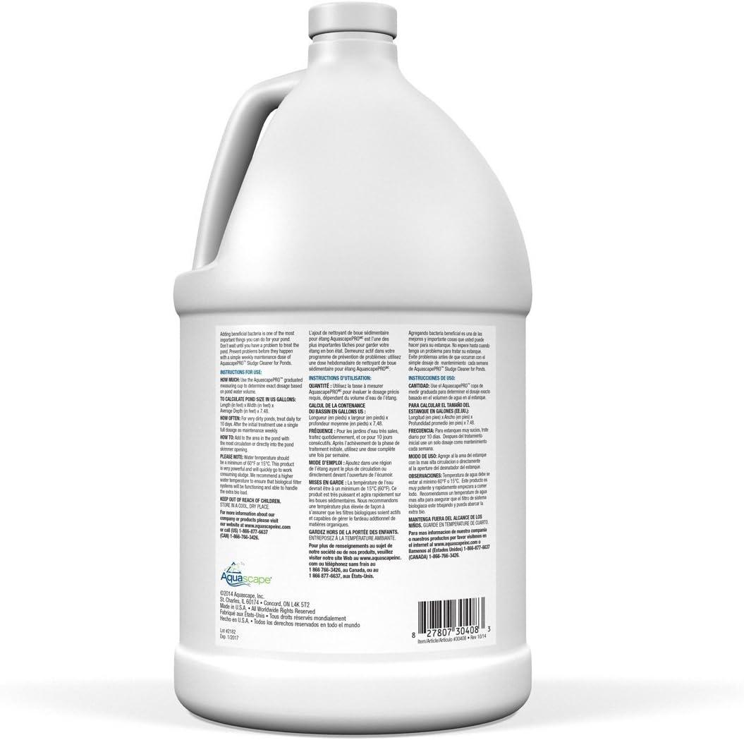 Aquascape 30408 AquascapePRO Sludge Cleaner Liquid Treatment for Pond Water Feature Waterfall Stream, 1 Gallon