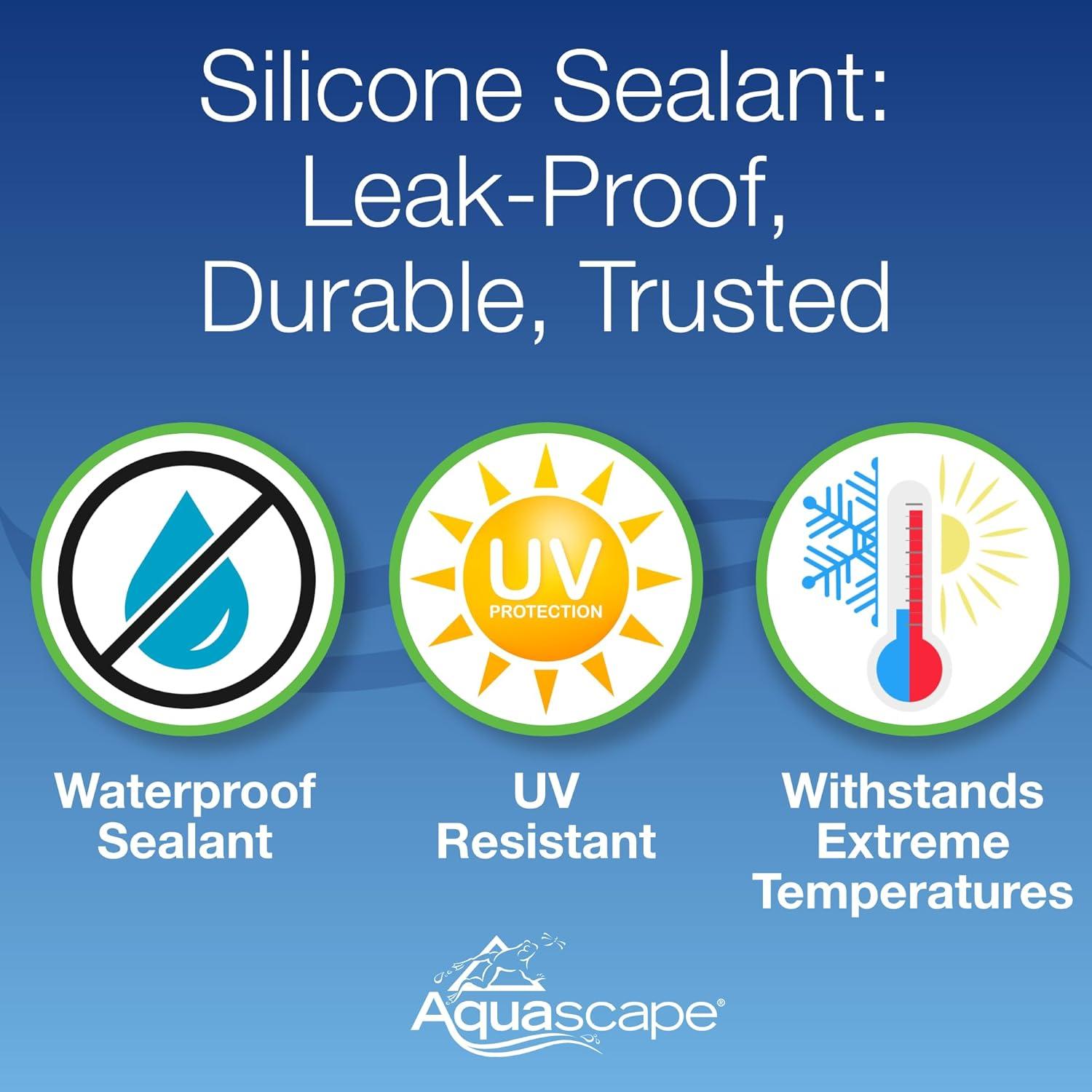 Aquascape Black Silicone Sealant – Fish-Safe Waterproof Silicone for Ponds, Aquariums, Terrariums, and Home Repairs, 4.7 oz Tube, 22010(Black)