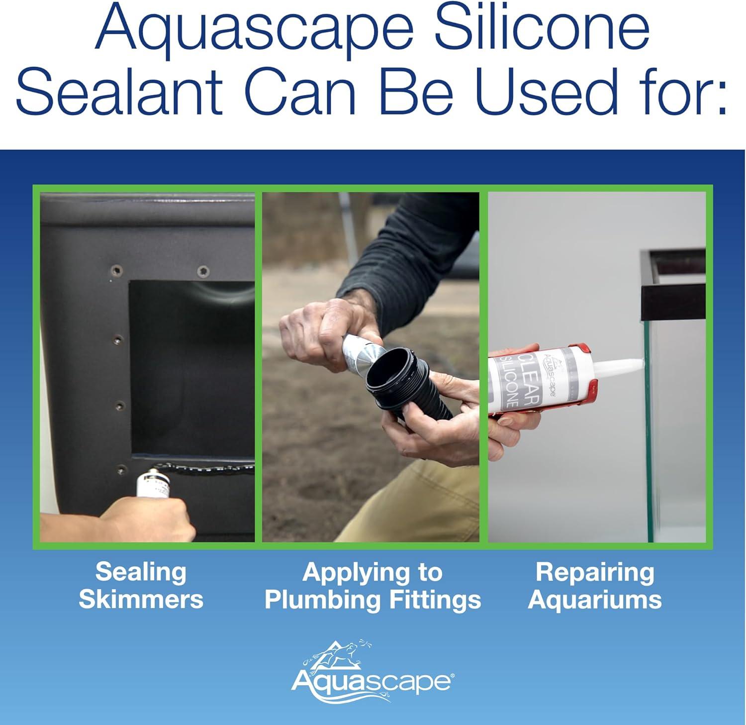 Aquascape Black Silicone Sealant – Fish-Safe Waterproof Silicone for Ponds, Aquariums, Terrariums, and Home Repairs, 4.7 oz Tube, 22010(Black)