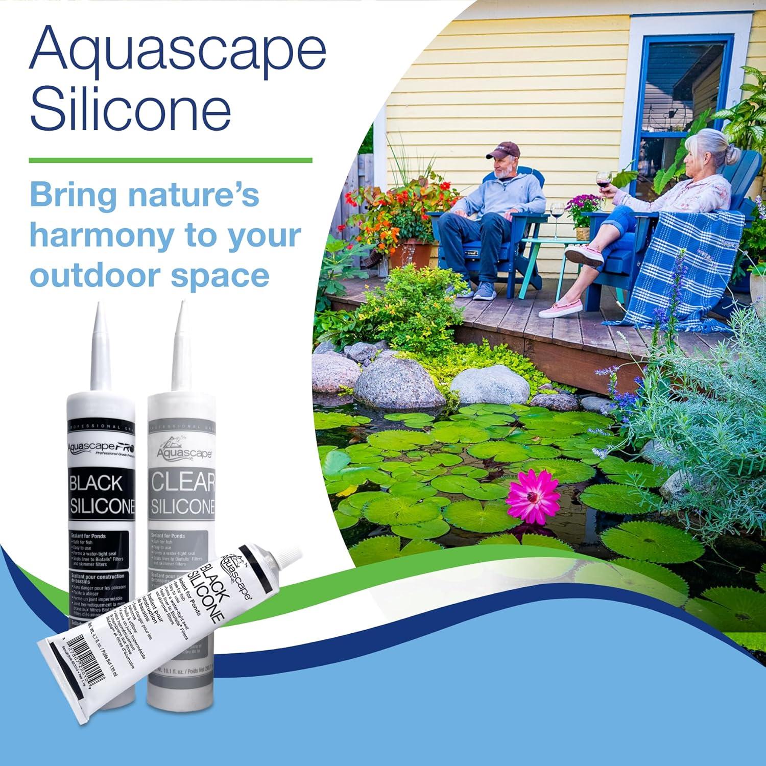 Aquascape Black Silicone Sealant – Fish-Safe Waterproof Silicone for Ponds, Aquariums, Terrariums, and Home Repairs, 4.7 oz Tube, 22010(Black)