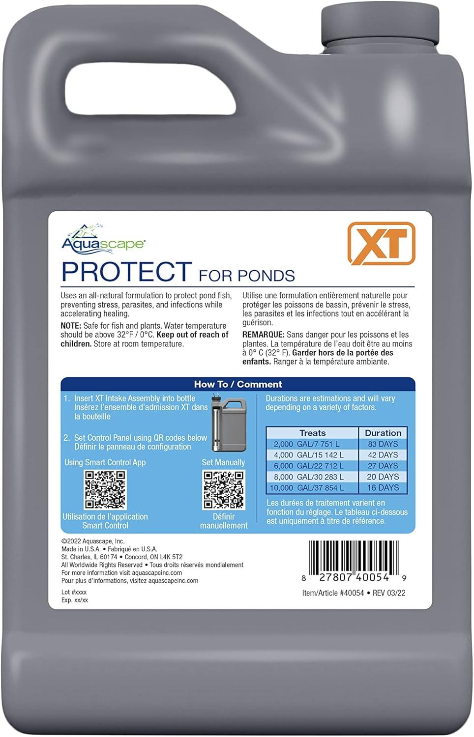 Aquascape Protect Water Treatment for Smart Pond Dosing System XT, 1 Gal / 3.78L, 40055(64 oz)