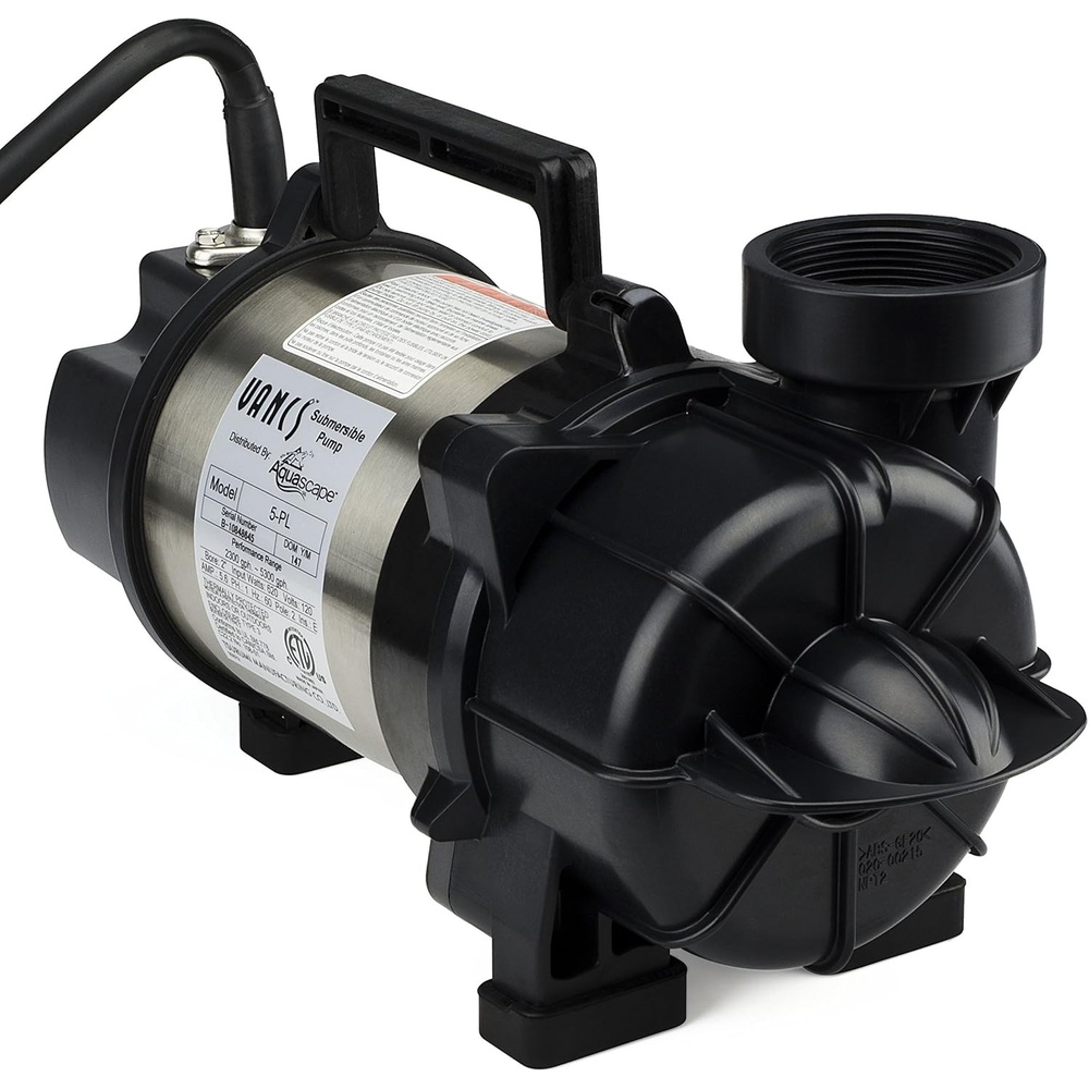 Aquascape 29976 Tsurumi 5PL Pump Solids Handling Skimmer and Pondless Waterfall Vault for Pond Water Feature Waterfall Garden, 5100 GPH 20 feet Cord 2 inch Discharge(5-PL 5000)