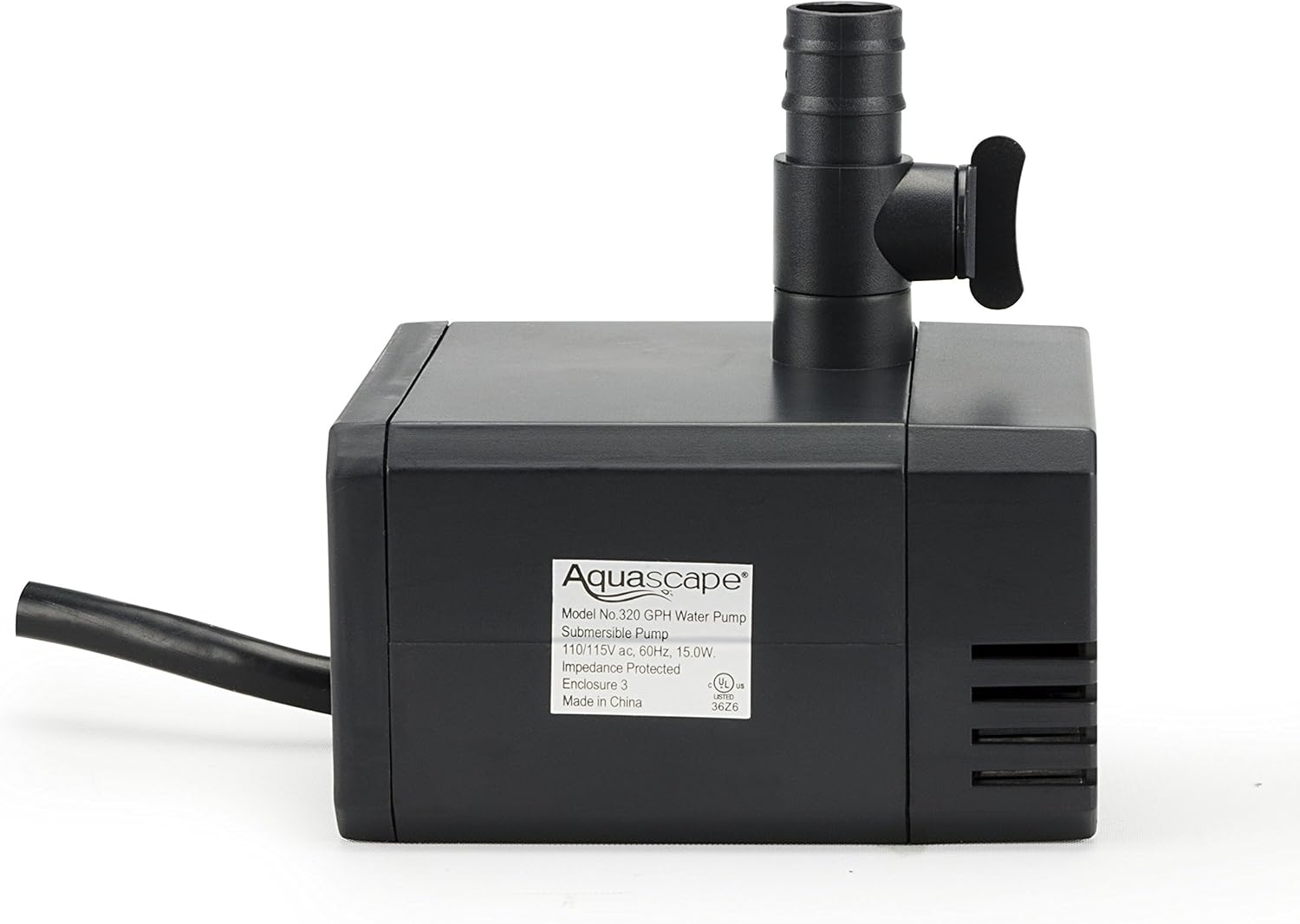 Aquascape Submersible 70 GPH Water Pump for Fountains, Waterfalls, Ponds, Aquariums, Filters, 91023(320 GPH)